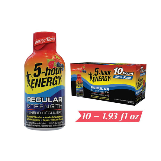 5 Hour Energy Regular Strength Berry. 10x57ml