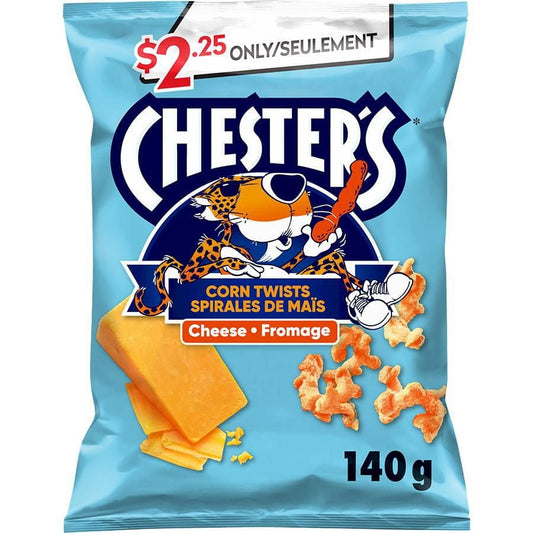 Chester's Corn Twists Cheese Flavoured Snacks. 140g