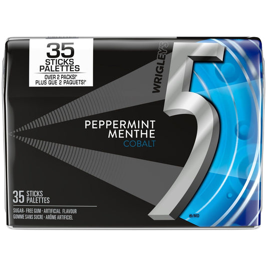 5 GUM. Peppermint-Cobalt Flavoured Sugar Free Chewing Gum. 35 Sticks. 1 Pack. 1 Pack. 35 Sticks