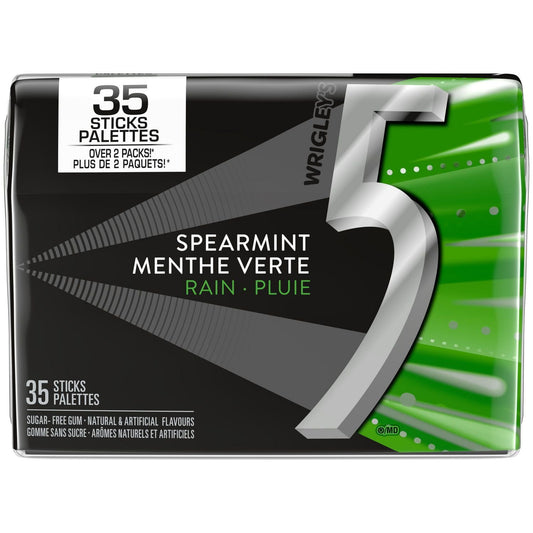 5 GUM. Spearmint-Rain Flavoured Sugar Free Chewing Gum. 35 Sticks. 1 Pack. 1 Pack. 35 Sticks