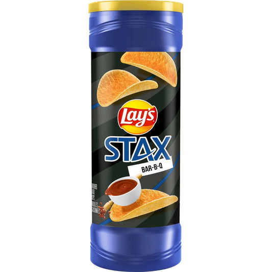Lay's Stax Bar-B-Q flavoured potato crisps. 155g