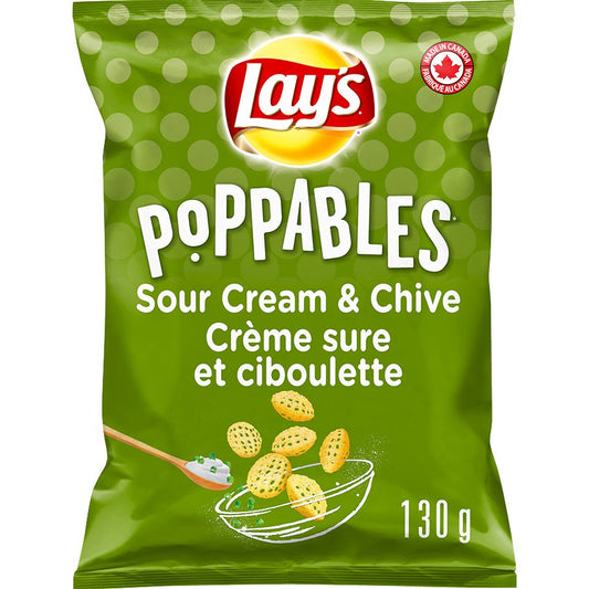 Lay's Poppables Sour Cream & Chive Flavoured Potato Snacks. 130g