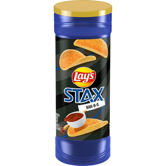 Lay's Stax Bar-B-Q flavoured potato crisps. 155g